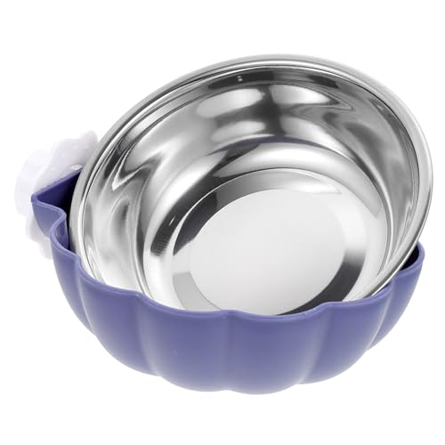 Hohopeti 吊り下げ式不??犬用給餌ボウル 耐摩耗性 高耐久設計 ペットケージ取付簡単 大型青色 犬猫兼用フードボウル 食べやすく な給餌器