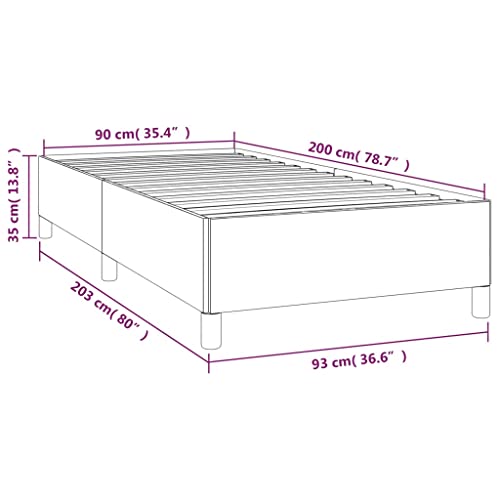 DYRJDJWIDHW boxspringbett 180x200,Bett 180x200,boxspringbett Bettgestell Dunkelgrau 90x200 cm Samt – Bild 3