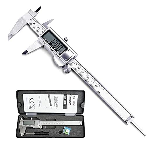 Digital Caliper, Caliper Measuring Tool with Stainless Steel, Electronic Micrometer Caliper with Large LCD Screen, Auto-Off Feature, Inch and Millimeter Conversion (6 Inch/150 mm)