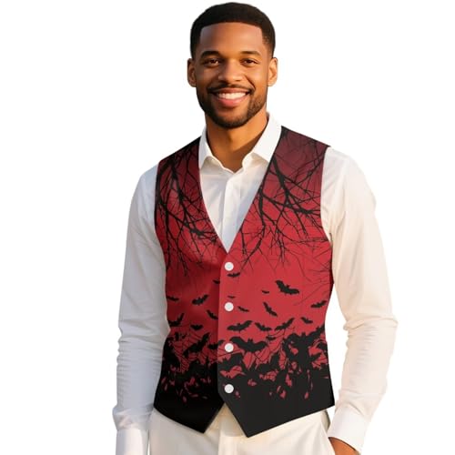 Men's Suit Vest Slim Fit Formal Dress Waistcoat Lightweight Casual Business Vests for Suit or Tuxedo with Pockets
