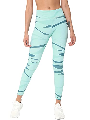 Image of CULT High Waist Running Tights with Side Pocket | Geometric Print | Breathable | Moisture-Wicking | Curved Hem