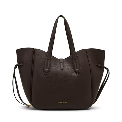 Anne Klein Womens Large Tote with Convertible Strap, Espresso/Snake-Brown Tonal3