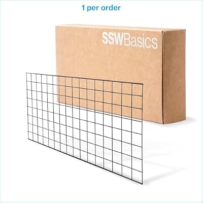 SSWBasics 2' x 4' Wire Grid Panel in Sleek Black - Sturdy Black Grid Wall Panels - Versatile Wire Gridwall Panel for Retail Display, Home Organization, and Wall Panel Decoration - Durable and Stable