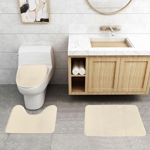 Tapis de sol antidérapant Lychee lot de 3 blanc à séchage rapide