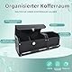 XCF Auto Kofferraum Organizer mit Deckel – 2-in-1 Modulares XXL-Aufbewahrungsbox, Multifunktionaler Kofferraumtasche aus Leder, ABS-Verstärkung, Push-Pull-Griff für SUV (92x29x31cm, Schwarz)