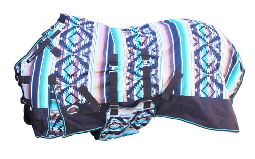 Image of Challenger Horse 1200D Turnout Waterproof Fleece Lined Medium Winter Blanket Serape 3B100LG
