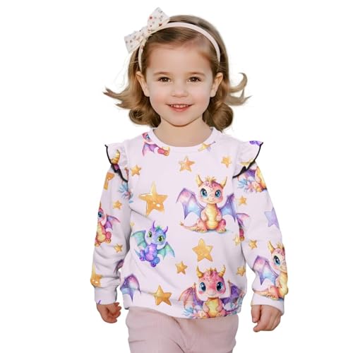 Toddler Girl Fall Clothes Crewneck Sweatshirts for Girls Pullover Shirts Holiday Everyday Activewear 1-8 Years