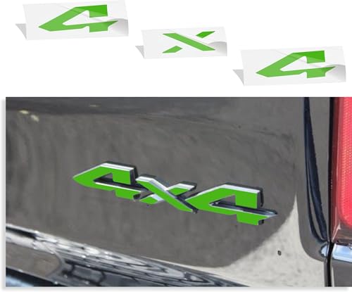 Image of Reflective Concepts 4x4 Emblem Overlay Decal Sticker -Fits: 2019-2026 Ram, NOT for Classic - (Color: Lime Green)