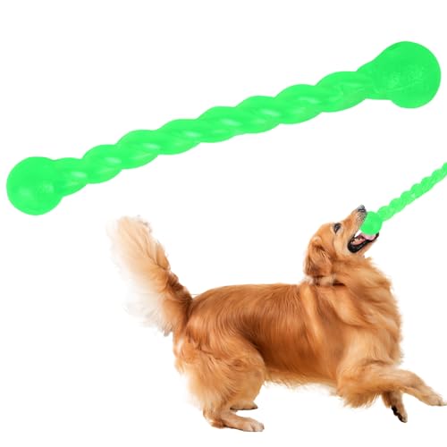 Nivofu Robustes Kauspielzeug für Hunde, Hundespielzeug aus Gummi, Hundezahnbürste, Zahnen Kauen Spielzeug, Zahnreinigungsspielzeug, Putzstab für mittlere und große Hunde und kräftige Kauer, Grüner