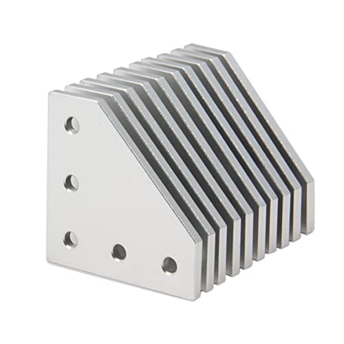 Zeberoxyz 10PCS/Kit Silver L Shape Corner Bracket Plate with 50PCS Screws + 50PCS T-Nuts,5-Hole 90 Degree Joint Board Plate for 2020Series Aluminum Profile 3D Printer Frame (10PCS Silver-L with Nut) - Image 2