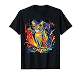 Photo Gallery gatto arte moderna vibrante / amante dei gatti artistico astratto felino maglietta Photo Gallery gatto arte moderna vibrante / amante dei gatti artistico astratto felino maglietta