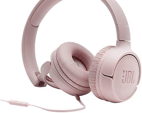 JBL T500 in Pink Over Ear Lightweight / Foldable Headphones with Pure Bass Sound 1-Button Remote / Built-In Microphone