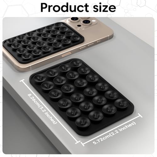 Image of Sounce Suction Phone Case, Silicone Suction Phone Case for Hands-Free Mobile Accessory Holder Grip, Video Phone Accessory Compatible Mirror, Shower-Black (Pack of-1)