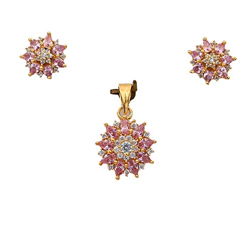 Juego de collar chapado en oro de 18k con circonitas el regalo ideal de mujer