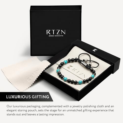 Pulsera para hombre RTZN de turquesa ajustable miniatura 5
