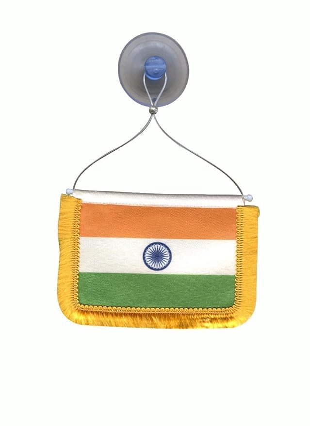 THE FLAG SHOP Indian Miniature Rear-View Mirror Dangling Car Flags with A Vacuum Suction Base (B0D8QG6TJS) Amazon Price History, Amazon Price Tracker