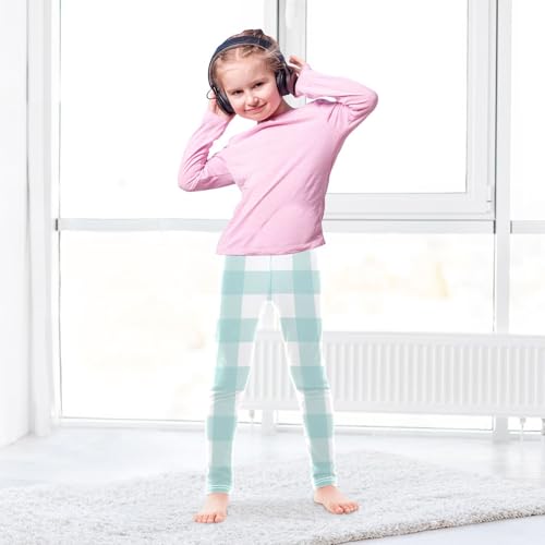 Buffalo Plaid Check Tartan Scotland Blue Pattern Big Girls Shorts Cotton Cartwheel Shorts Rash Guard for Dance Party4