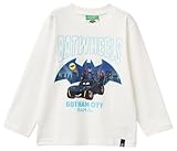 T-shirt à manches longues en jersey organique. Impression multicolore devant et étiquette logo sur le fond gauche