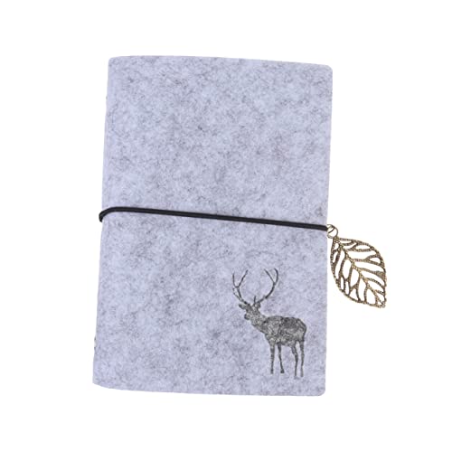 Tofficu Cuaderno de Hojas Sueltas Bloc de Notas Sencillo Cuaderno con Tapa de Fieltro Papel Ecológico Gris Claro para Escribir Poesía Diarios Estudiantes Y Trabajadores