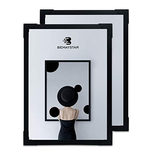 Bemaystar 2 Pack 10x14in Diamond Painting Frames, Frames for 12x16in/30x40cm Diamond Painting Canvas, Poster Picture Frames for Diamond Art, Assemble Without Glass Black