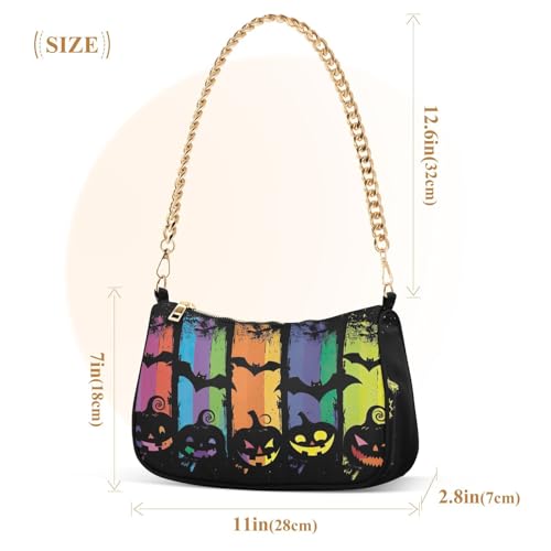 Magic Pumpkin Shoulder Bag for Women, Handbag with Chain Strap, Soft Purse Tote Bag for Ladies2