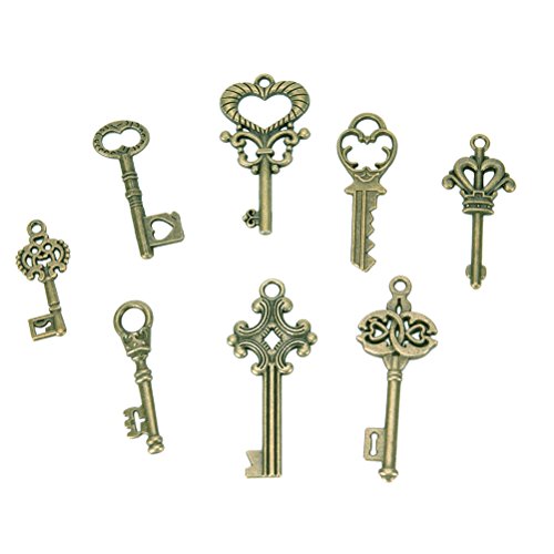 BESTIM INCUK 120 Gram Antique Bronze Vintage Skeleton Keys Steampunk Gears Cogs Charms Pendant Clock Watch Wheel for Jewelry Making Supplies, Steampunk Accessories, Craft Projects (Approx 80pcs) steampunk buy now online