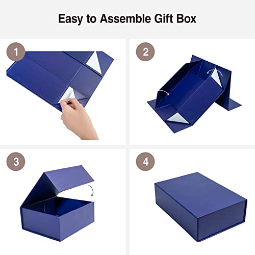 Image of Rsgift Blue Gift Boxes,7.8 x7x 3.1 Inches Gift Box with Lid,Groomsmen Graduation decorative boxes