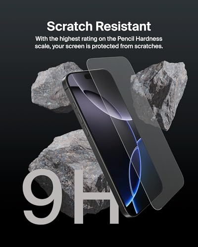 Belkin Protetor de tela ScreenForce InvisiGlass tratado para iPhone 16 Pro Max, proteção contra impa