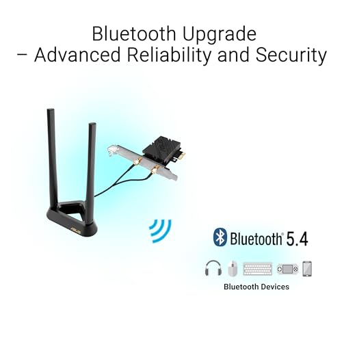 Tarjeta de Red ASUS BE6500 (PCE-BE90BT) WiFi 7 Tri Band PCI-E, Bluetooth 5.4, Seguridad WPA3, OFDMA y MU-MIMO, Operación Multi-Enlace, Compatible con TAA miniatura 5