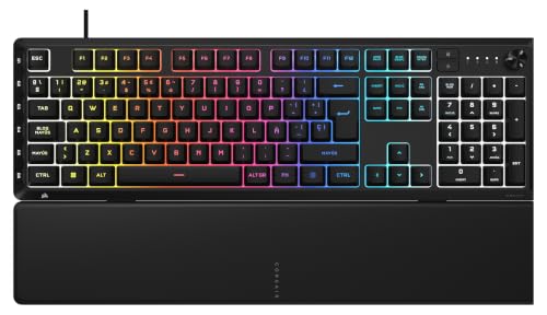 Corsair Skiff 100 Plus Teclado para Juegos con Cable Quiet RGB – Negro