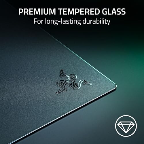 Image of Razer Atlas Pro Tempered Glass Gaming Mouse Mat - Ultra-Thin 1.9mm, Dirt and Scratch Resistant, Ultra‑Smooth Low‑Friction Surface, Optimized for Optical Sensors, Anti-Slip Base - Black | Dirt and Scratch Resistant, Ultra‐Smooth Low‐Friction Surface, Optimized for Optical Sensors, Anti-Slip Base