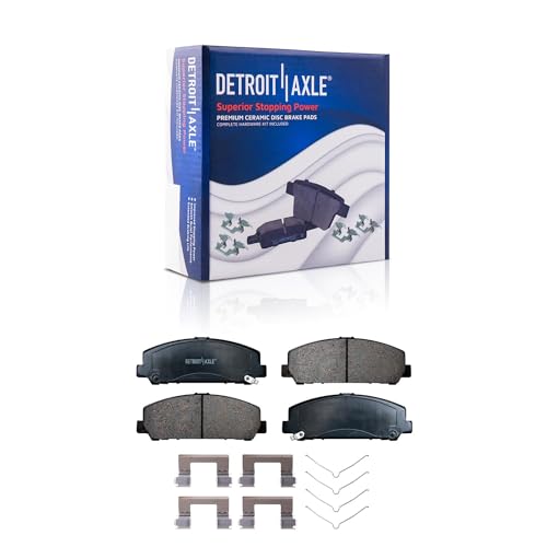 Image of Detroit Axle - Front Brake Kit for INFINITI QX56 Nissan Armada TITAN | Drilled & Slotted Brakes Rotors Ceramic Brake Pads 2008 2009 2010 2011 2012 2013 Replacement 13.78 inch inch Rotor