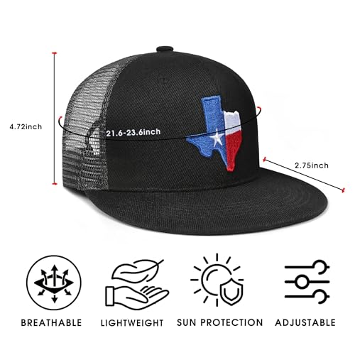 Image of Adjustable State Flag Trucker Hat Mesh Baseball Cap with Embroidered Patch for Men Women