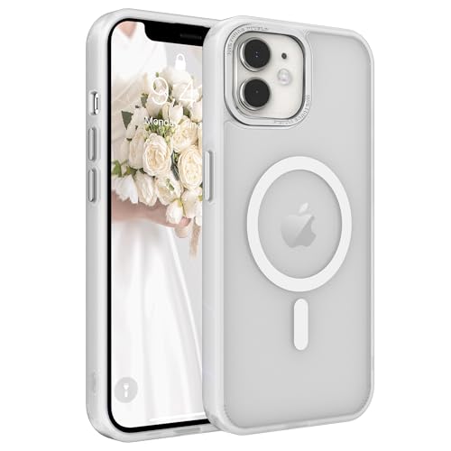 Image of Magnetic iPhone 11 case,Compatible with Magsafe, Military-Grade Protection,Slim Translucent Matte Shockproof with Anti-Scratch Anti-Fingerprint Phone Cover (Frosted White, iPhone 11)