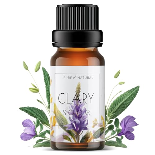 Image of Esslux Clary Sage Essential Oil for Diffuser | 100% Natural Clary Sage Oil for Skin and Hair | Perfect for Aromatherapy, Soap Making, and DIY Projects, 15 ML