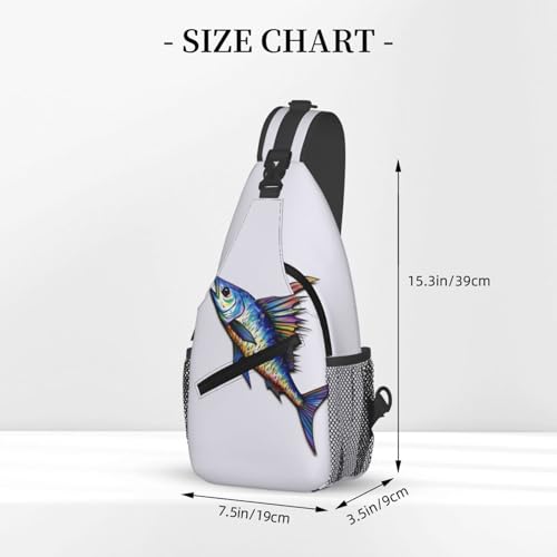 Fish art Cross Chest Bag para Hombre y Mujer miniatura 3