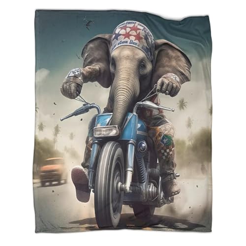 Couverture éléphant 3D en microfibre premium 180x200cm douce - 3