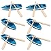 NUOBESTY Mini Wooden Rowboat Ornaments 6-Piece Set with Oars Nautical Coastal Decor for Home Tabletop Ocean Room Decoration 2.44X0.78X0.39In