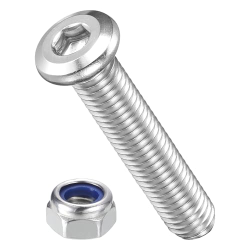 Image of METALLIXITY Crib Screws Replacement Set(M8-1.25x40) 20Pcs, Silver Tone, 304 Stainless Steel Hex Socket Furniture Bolts Screws - for Furniture Woodworking Project, Silver Tone