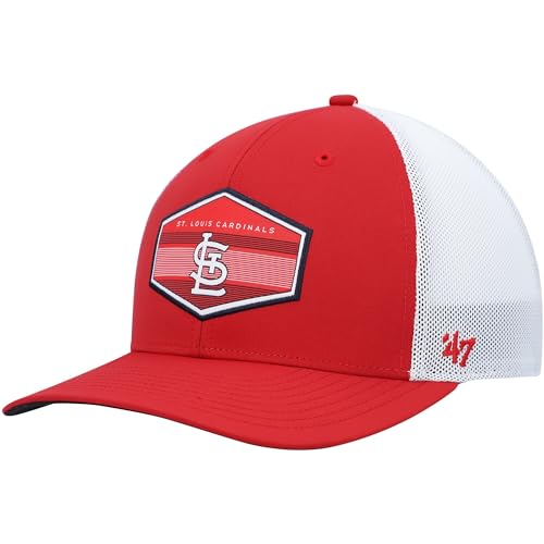47 MLB Burgess Adjustable Snapback Mesh Trucker Hat Adult One Size Fits All (St Louis Cardinals)