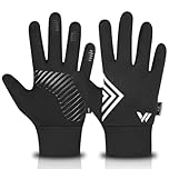 WESTWOOD FOX Winter Warm Kids Gloves, Children thermal touchscreen gloves, Anti-Slip, Sports, Cycling, Running, Riding, Outdoor Gloves for Boys Girls 4-12 Years old (BLACK, M)