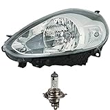 H4 12V 60/55W P43t-38 Scheinwerfer links Fiat Punto Evo 09-10 Valeo mit echtem Tagfahrlicht H4 1372598
