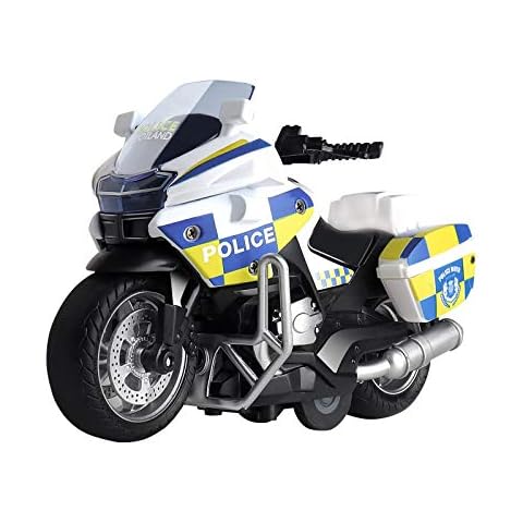 MING YING 66 Police Motorcycle Toy - Pull Back Toy Motorcycle with Sound and Light Toy,Toy Motorcycles for Boy,Toys for 3-9 Year Old Boys (White) Cover