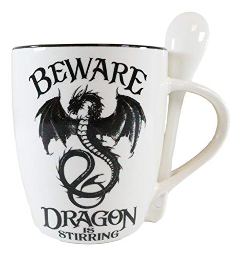 Ebros Gothic Alchemy Magic Altar Drake Beware Dragon Is Stirring Cocoa Tea Coffee Cup Mug And Spoon Set Dungeons Dragons Fantasy Macabre Alchemy Drinkware Mugs #TOP3