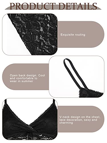 3 Pack Lace Classic Tank Top V Neck Smooth Cami Adjustable Straps Lace Tank Top Shapewear Cami for Women3