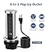 BTU Pop Up Outlet for Countertop, Receptacle Power Strip with USB C & 4 AC Outlet, Pull Popup Outlet Recessed Power Socket with 10W Wireless Charger for Kitchen Conference Office