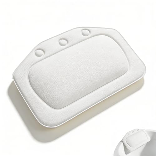 Zlokdraxy Coussin Baignoire Oreiller de Baignoire Rembourré en Mousse Souple avec Ventouses, Appui-Tête et Cou pour Spas et Bains