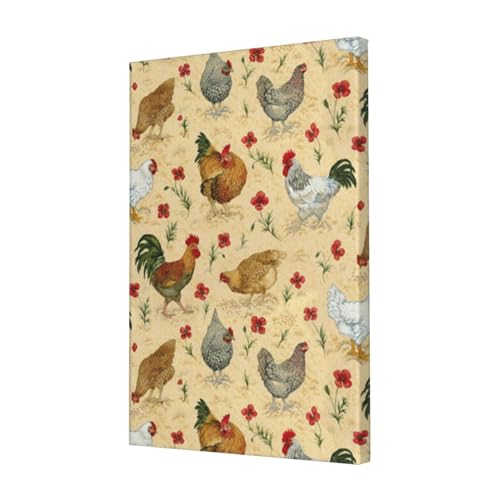 Toile murale moderne poule 40x61 tableau deco campagne chic salon cuisine