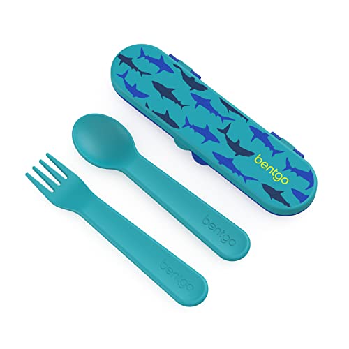 Bentgo Kids Utensil Set - Reusable Plastic Fork, Spoon & Storage ...