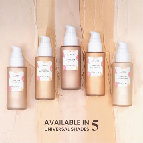 Image of LA MIOR Cosmic Glow Body Highlighter - Nebula | Liquid Highlighter for Body, Flawless Radiance, Lit-from-Within, Blurs Imperfections, Transfer & Sweat Proof, Clean - 50ml